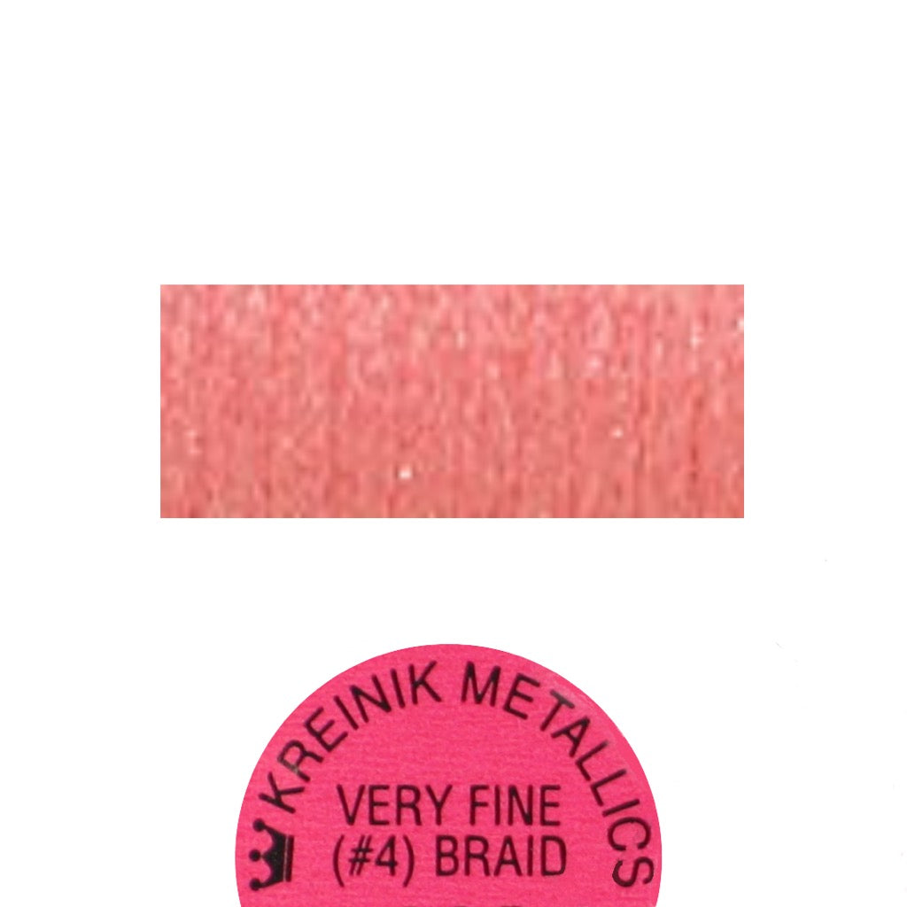 Kreinik Metallic #4 Braid   055F Watermelon Glow-in-the-Dark Florescent