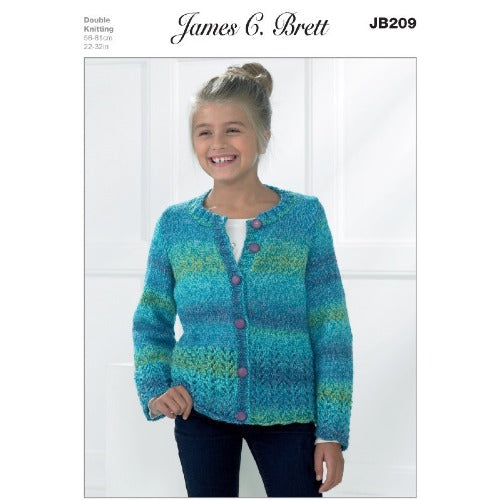 JB209 Marble DK Youths Cardigan