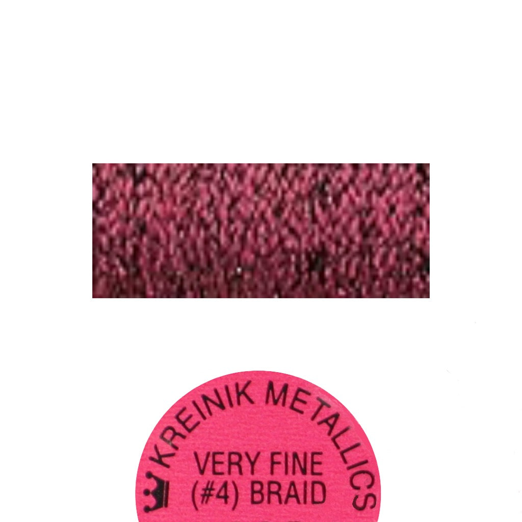 Kreinik Metallic #4 Braid   153V Vintage Burgundy