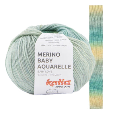 Merino Baby Aquarelle 352 Cream -Blue -Grey