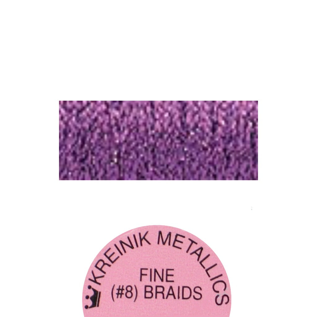 Kreinik Metallic #8 Braid   012HL Purple High Lustre