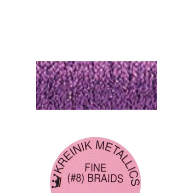 Kreinik Metallic #8 Braid   012HL Purple High Lustre