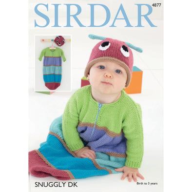 Sirdar 4877 Baby Caterpillar Bag and Cap