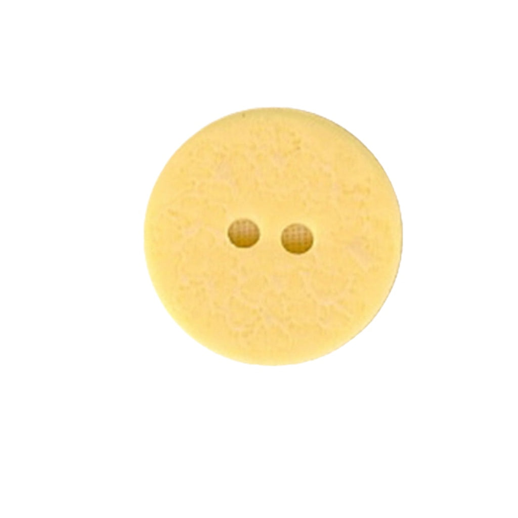 Button 251218 Yellow Floral Etched 18mm