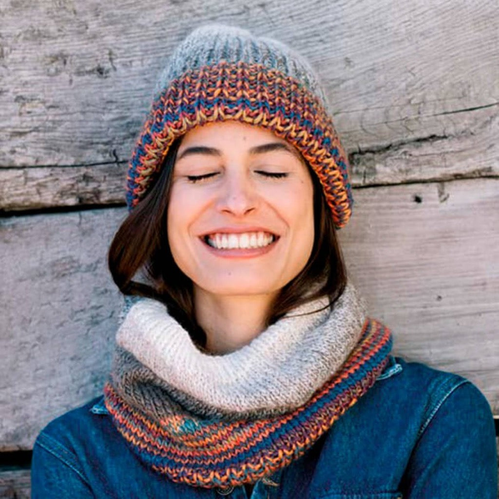 Knit Ensemble 404 Off White-FBr-Blue