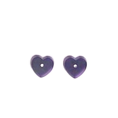 Beads 12240 Heart Flat Amethyst