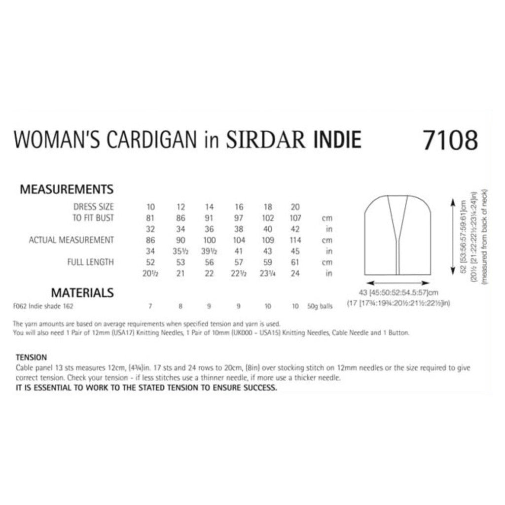 Sirdar 7108 Indie Cardigan