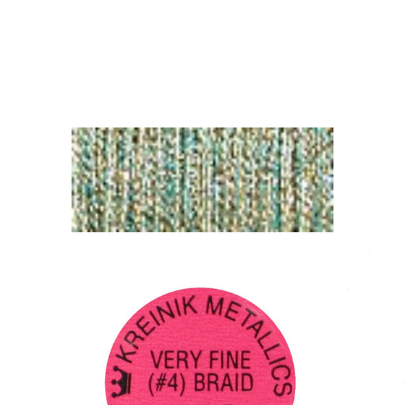 Kreinik Metallic #4 Braid 5011 Elfin Green
