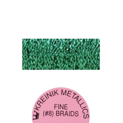Kreinik Metallic #8 Braid   008HL Green High Lustre
