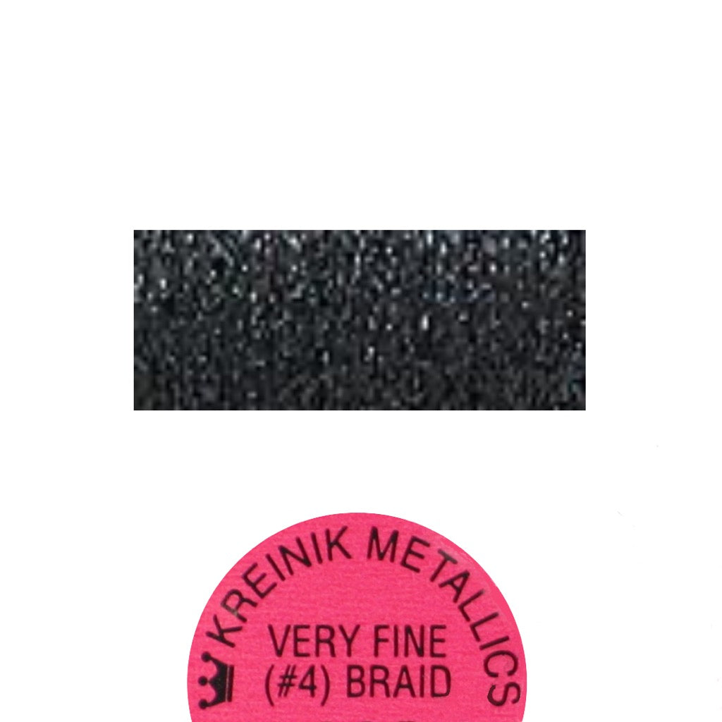 Kreinik Metallic #4 Braid   005 Black