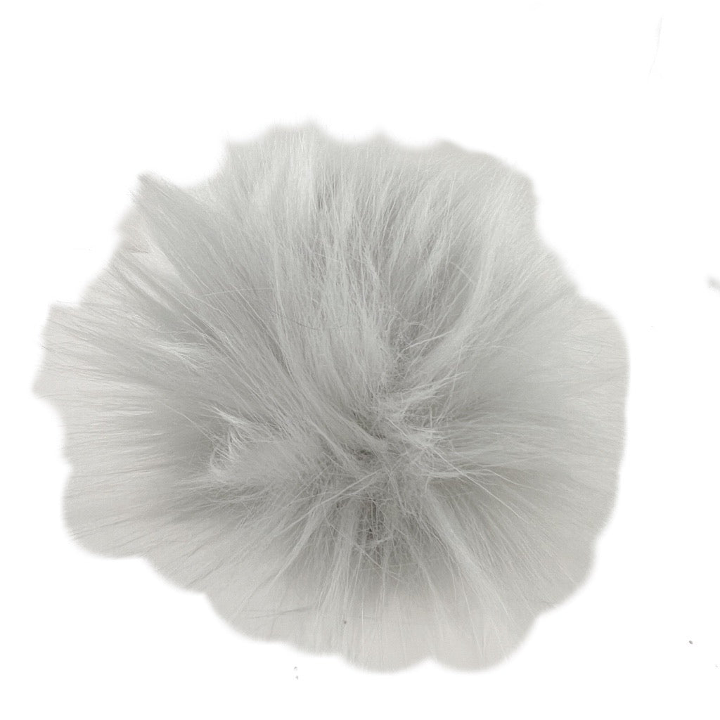 Fake Fur Pom Pom Silver Fox 4"