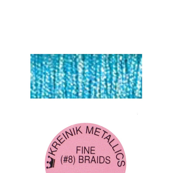 Kreinik Metallic #8 Braid 3506 Blue Samba