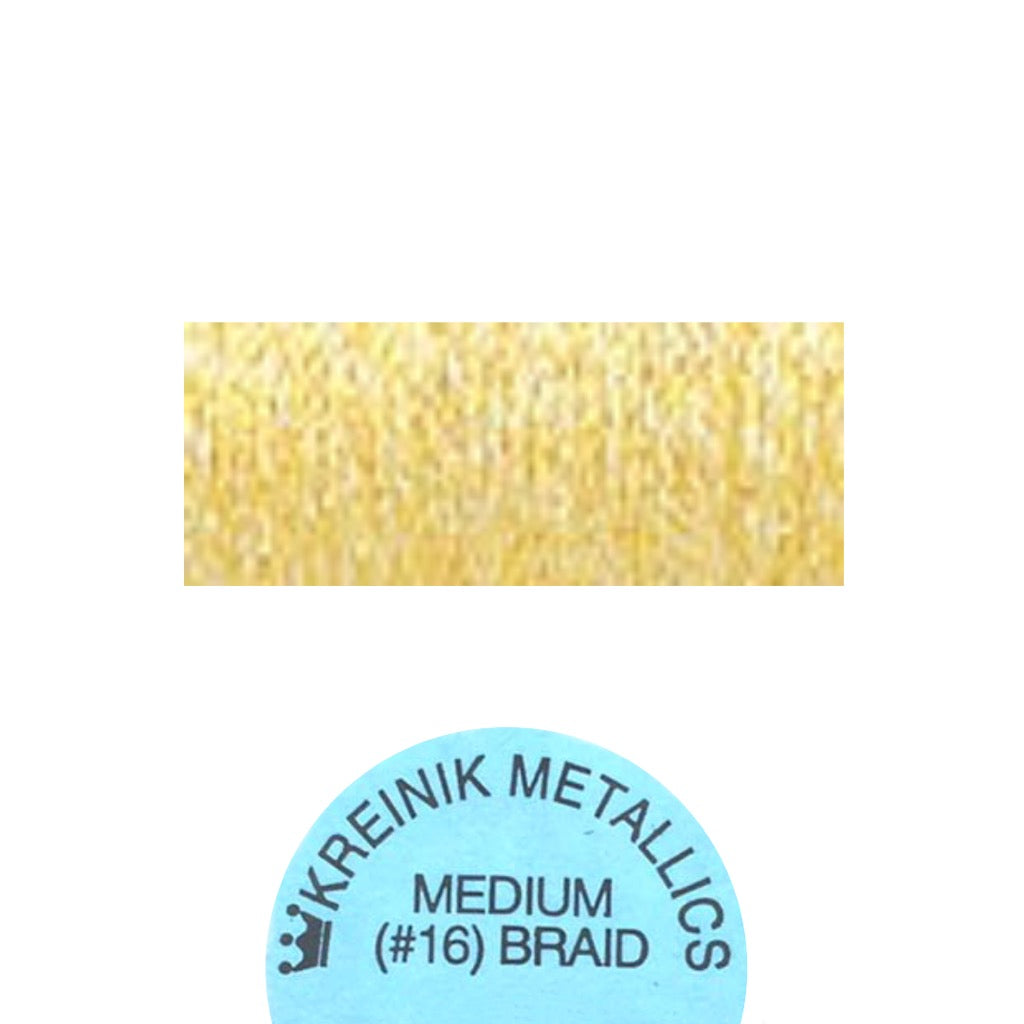 Kreinik Metallic#16 Braid  091 Star Yellow Medium