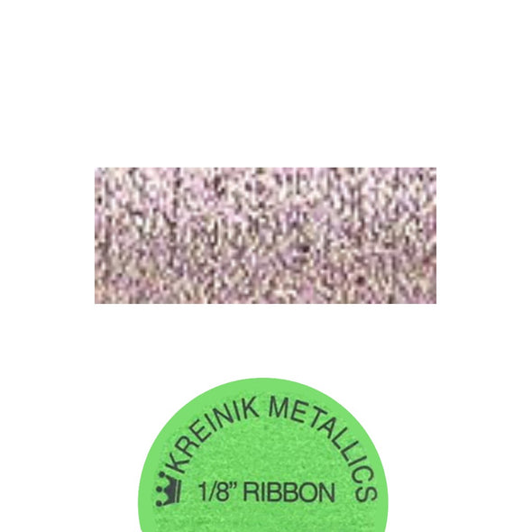 Kreinik Metallic 1/8” Ribbon  713 Pink Mauve