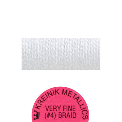 Kreinik Metallic #4 Braid   100 White Very Fine