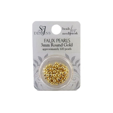 Pearls 3.0mm Gold Faux SJD