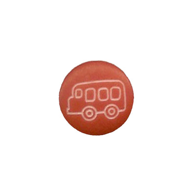 Button 952599Y Orange Bus Image Shank 14mm