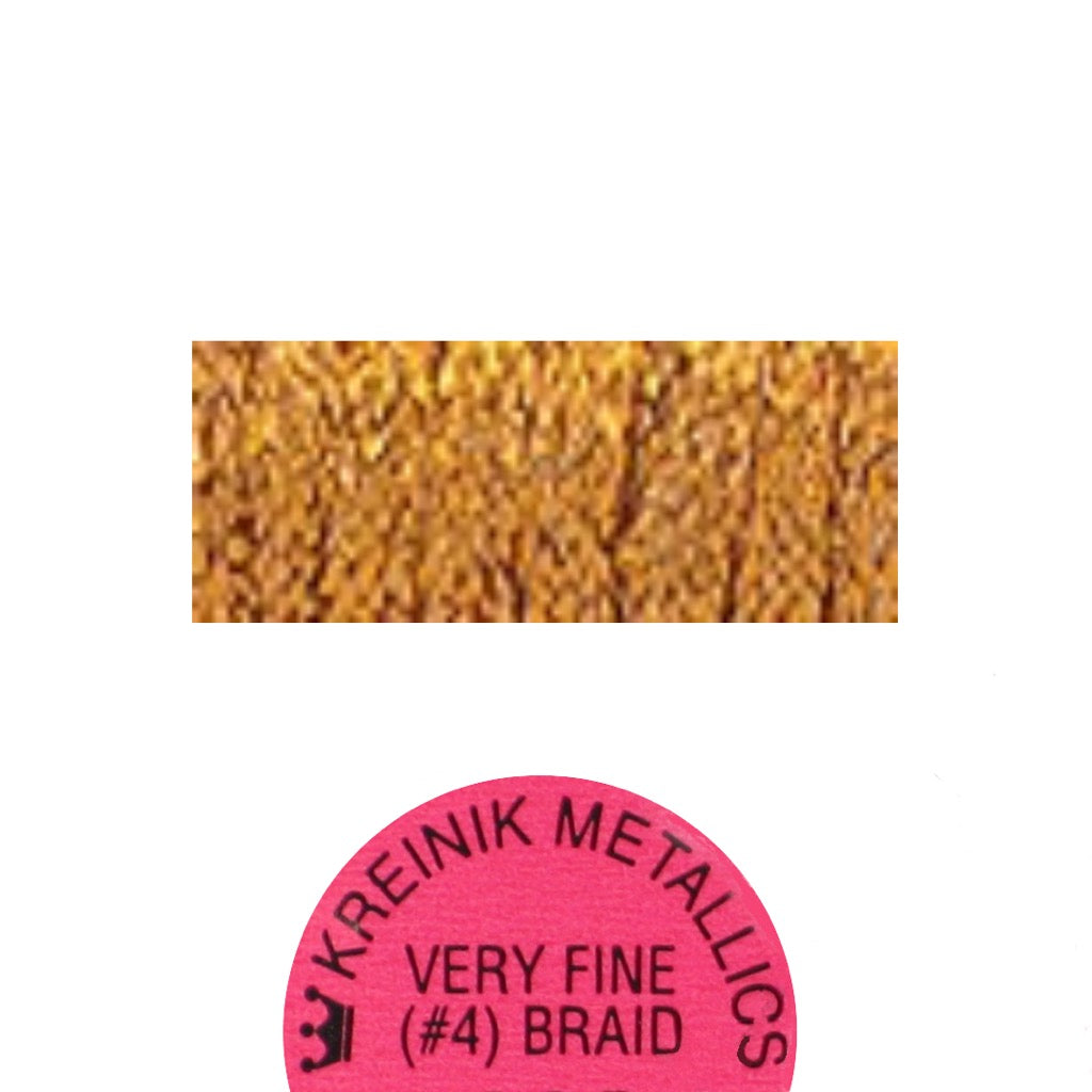 Kreinik Metallic #4 Braid   150V Vintage Amber