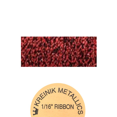 Kreinik Metallic 1/16” Ribbon  061 Ruby