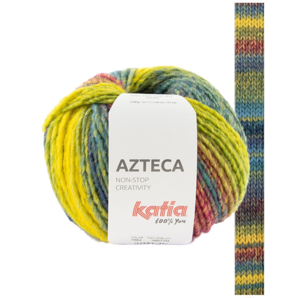 Azteca 7884 Turquoise Yellow Blue & Green