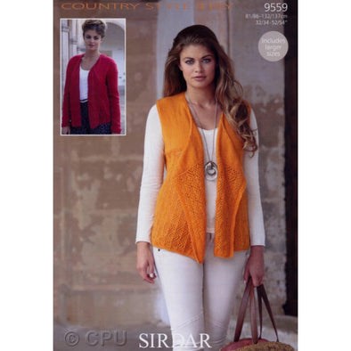 Sirdar 9559 Country Style 4 ply Cardigan or Waistcoat
