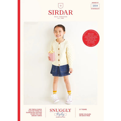 Sirdar 2554 Snuggly Replay cardigan with Popcorn sleeves