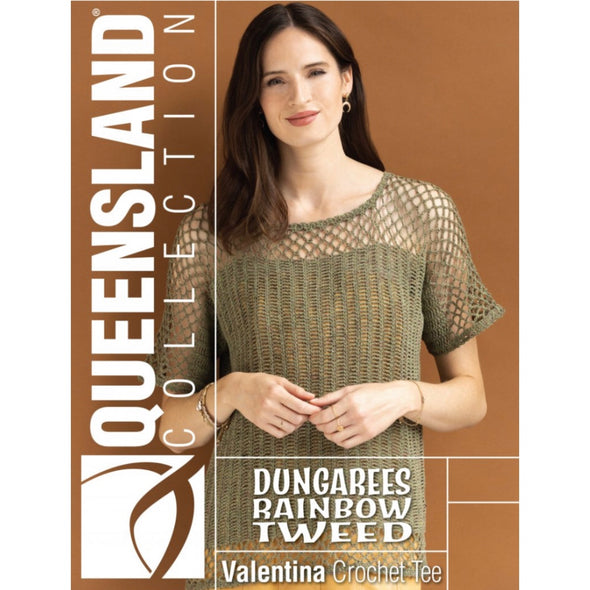 Queensland Collection 112-03 Dungarees Rainbow Tweed  Valentina Crochet Tee