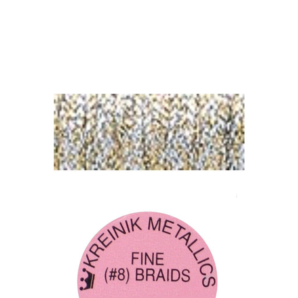 Kreinik Metallic #8 Braid  102HL Vatican Gold High Lustre