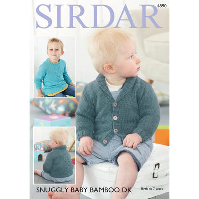 Sirdar 4890 Baby Bamboo Button Cardigan and Sweater
