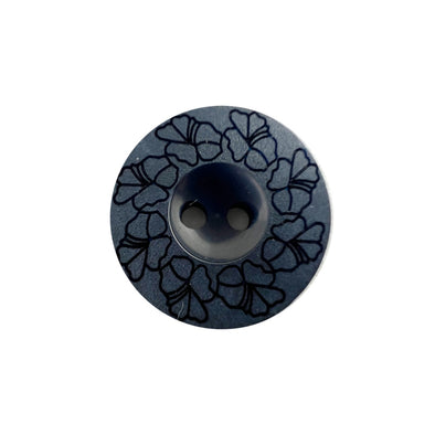 Button 557720 Navy with Floral Design 18mm