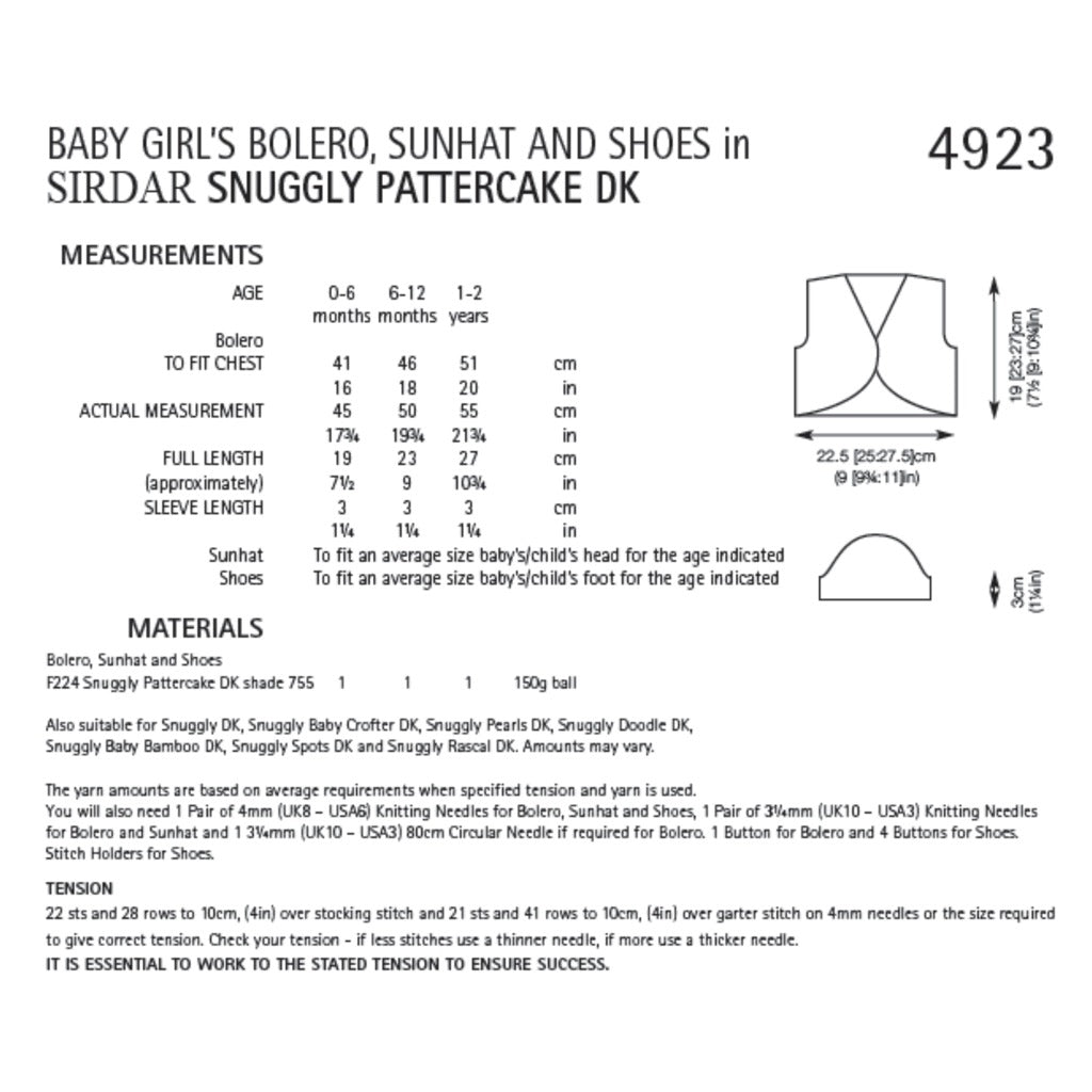 Sirdar 4923 Pattercake Bolero set