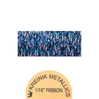 Kreinik Metallic 1/16” Ribbon  329 Bahama Blue