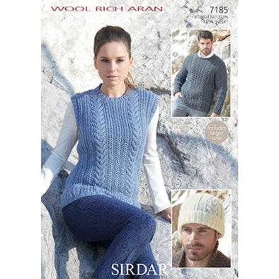 Sirdar 7185 Wool Rich Aran Vest