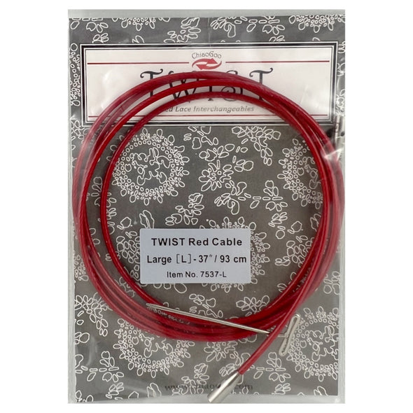 Circular Needle Cable Chiaogoo Large  93cm Twist, Red Cable