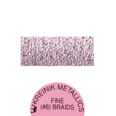 Kreinik Metallic #8 Braid   007 Pink