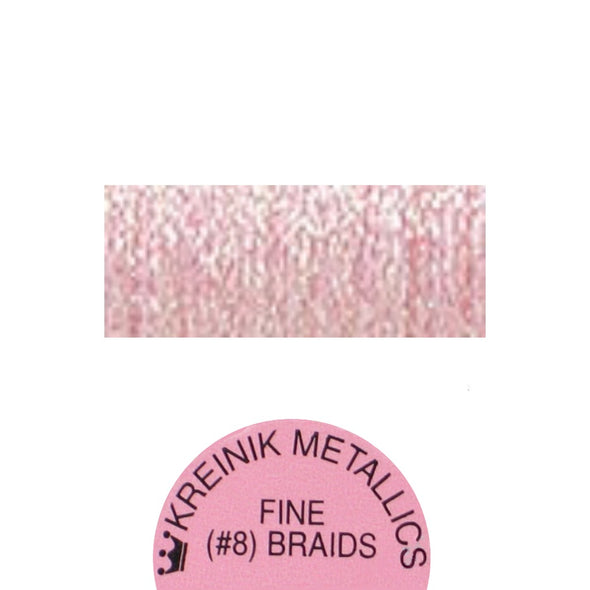 Kreinik Metallic #8 Braid  092 Star Pink