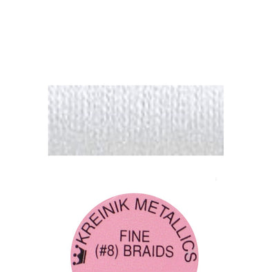 Kreinik Metallic #8 Braid  100 White