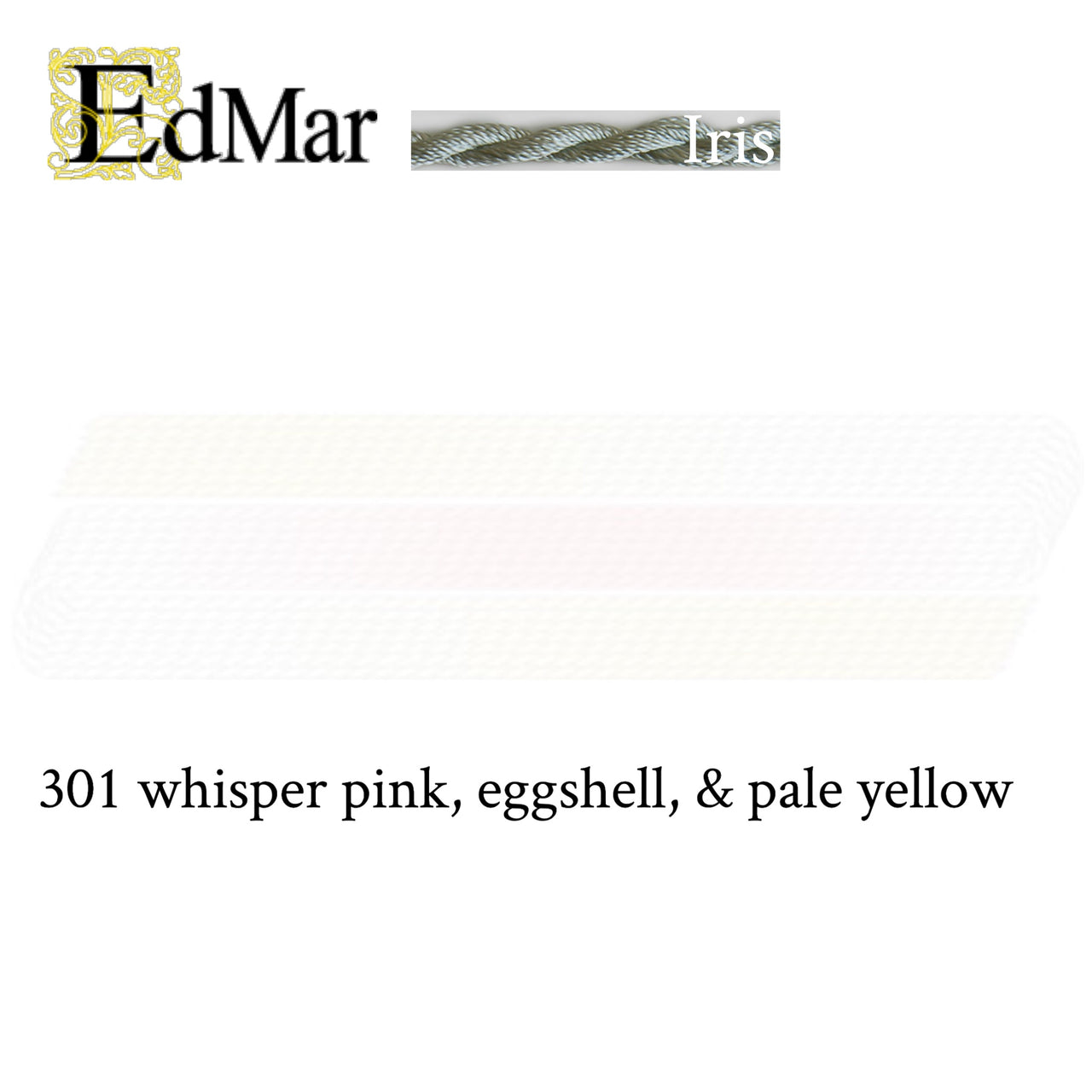 Iris 301 Whisper Pink, Eggshell, and Pale Yellow