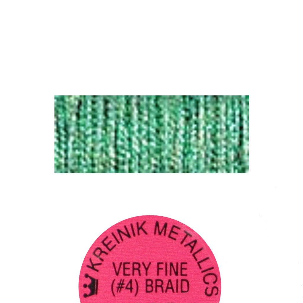 Kreinik Metallic #4 Braid 3509 Cha Cha Verde