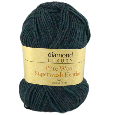 Pure Wool Superwash Heather 1015 Deep Green