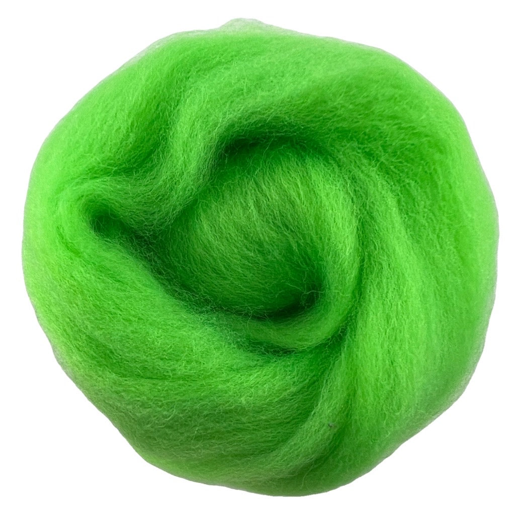 Corriedale Fibre 053 Lime Florescent