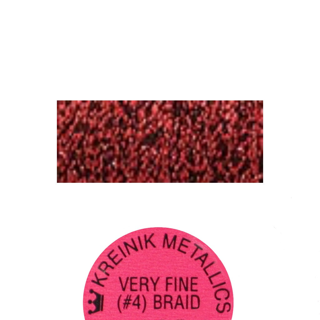 Kreinik Metallic #4 Braid   061 Ruby