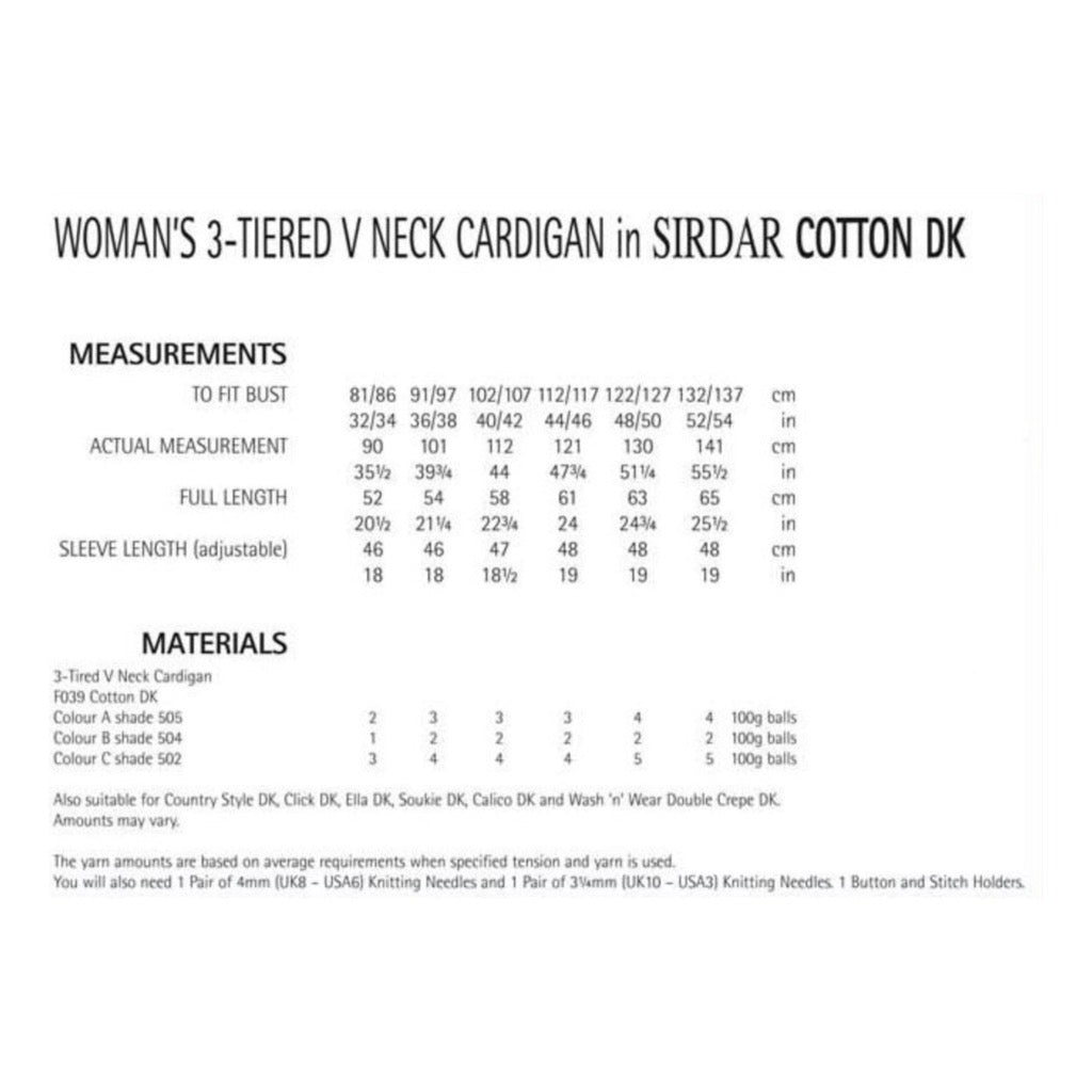 Sirdar 7215 Cotton DK Cardigan