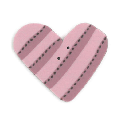 Just Another Button Company NH1006P Pink Striped Heart