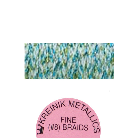 Kreinik Metallic #8 Braid  829 Mint Green