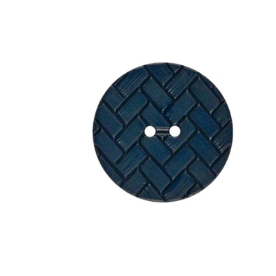 Button 315830 Herringbone Design Blue 18mm