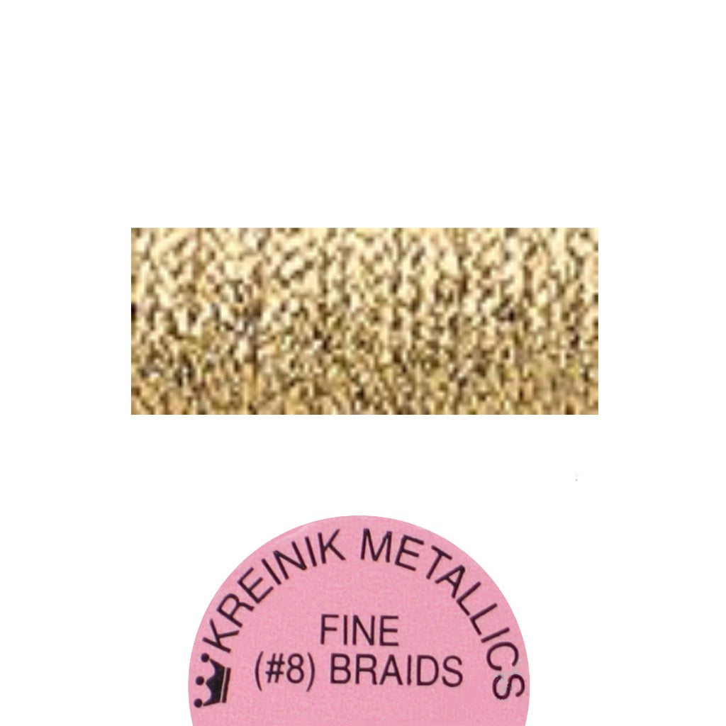 Kreinik Metallic #8 Braid  202HL Aztec Gold High Lustre