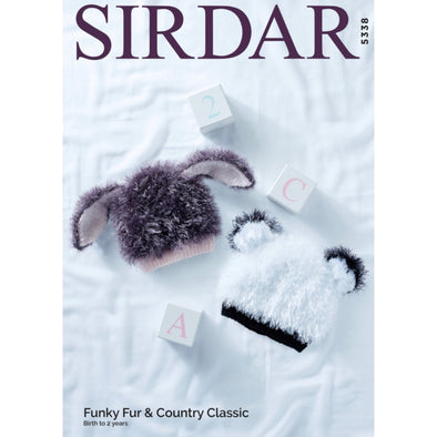 Sirdar 5338 Funky Fur & DK Yarn - Caps