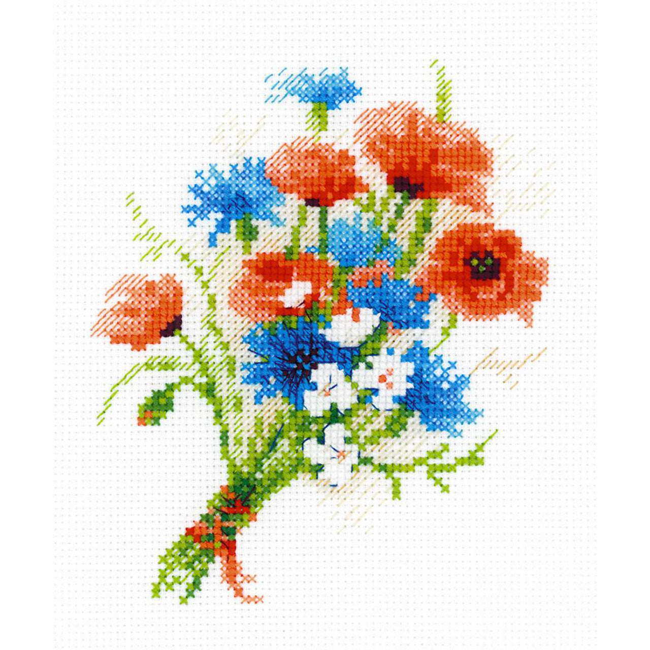 Riolis 1576 Bouquet with Cornflowers