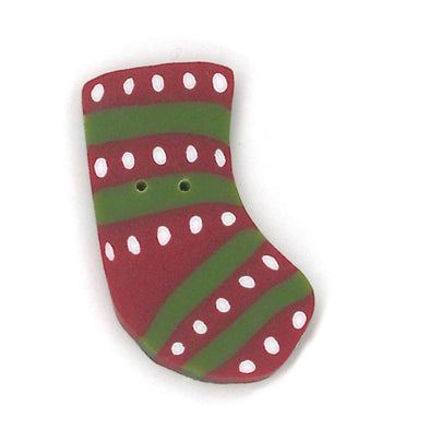 Just Another Button Company 4566S Small Red and Green Stripe Stocking